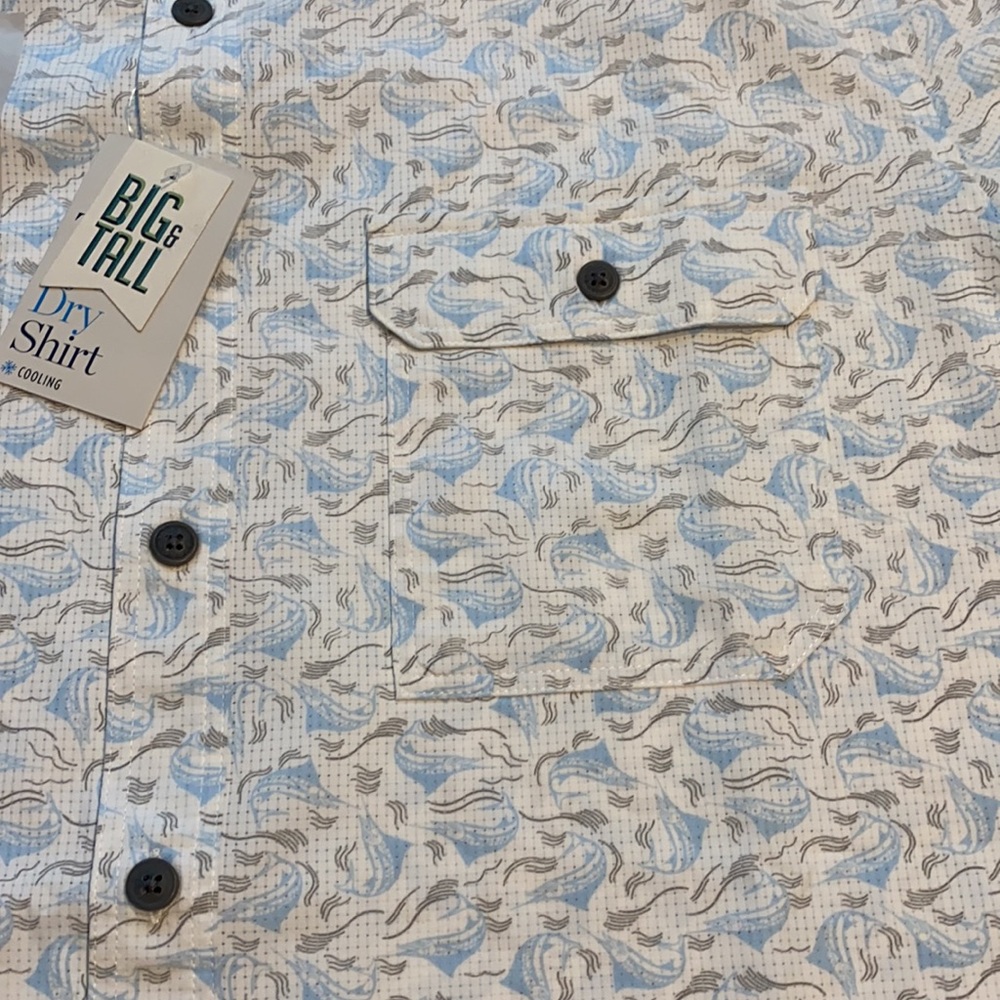 Croft & Barrow SZ Large Tall Quick Dry Short Sleeve Button Shirt New  D2 - Picture 2 of 8